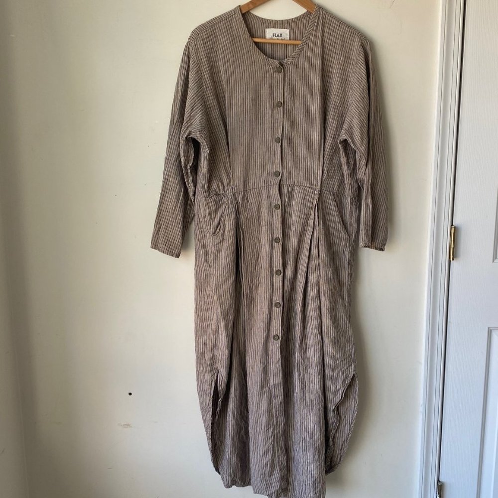 Vintage Flax Long Dress, by Jeanne Engelhart, Cottagecore Dress